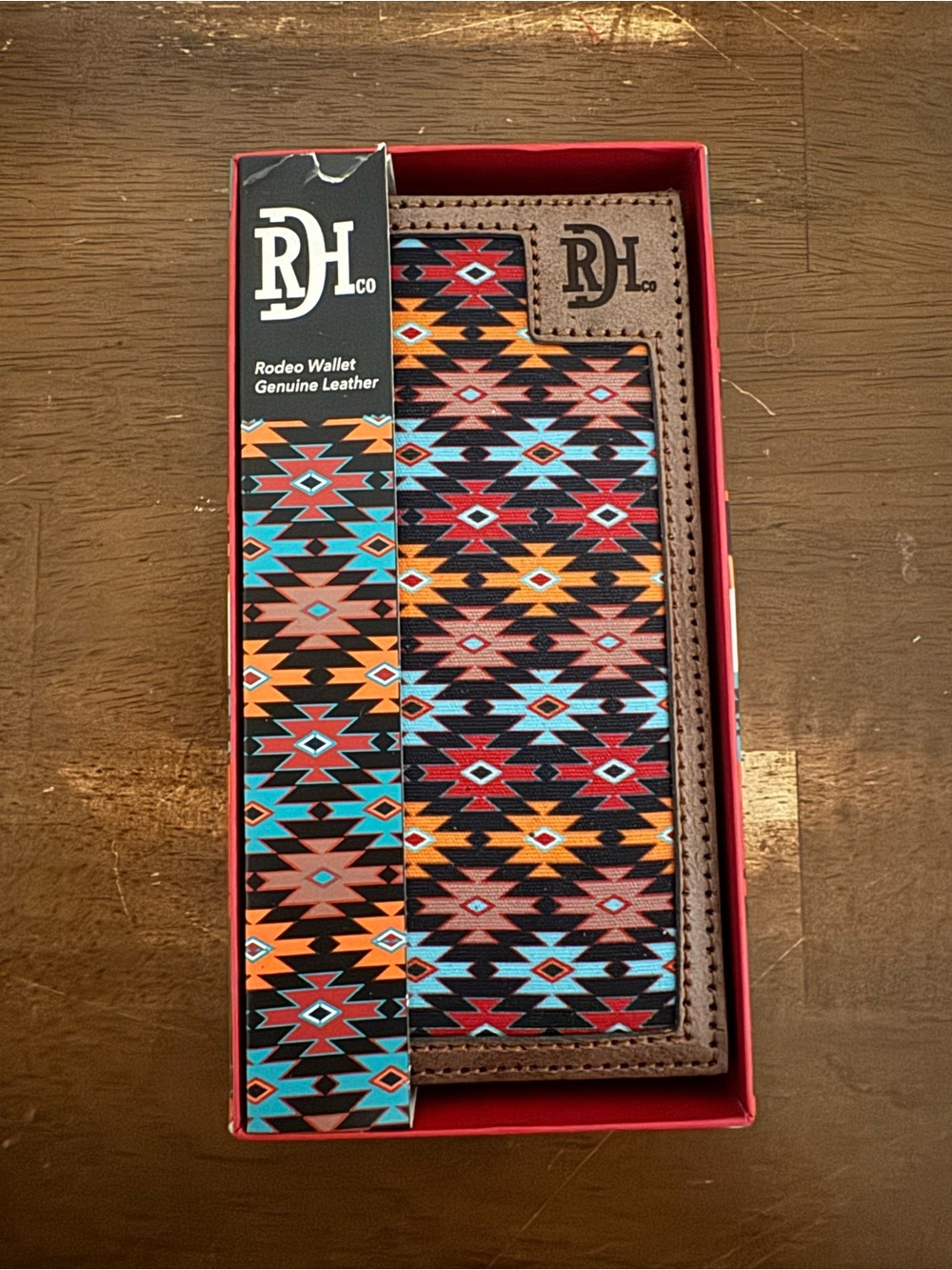 NWT Red Dirt Hat Rodeo Wallet - Multicolor Leather Pattern